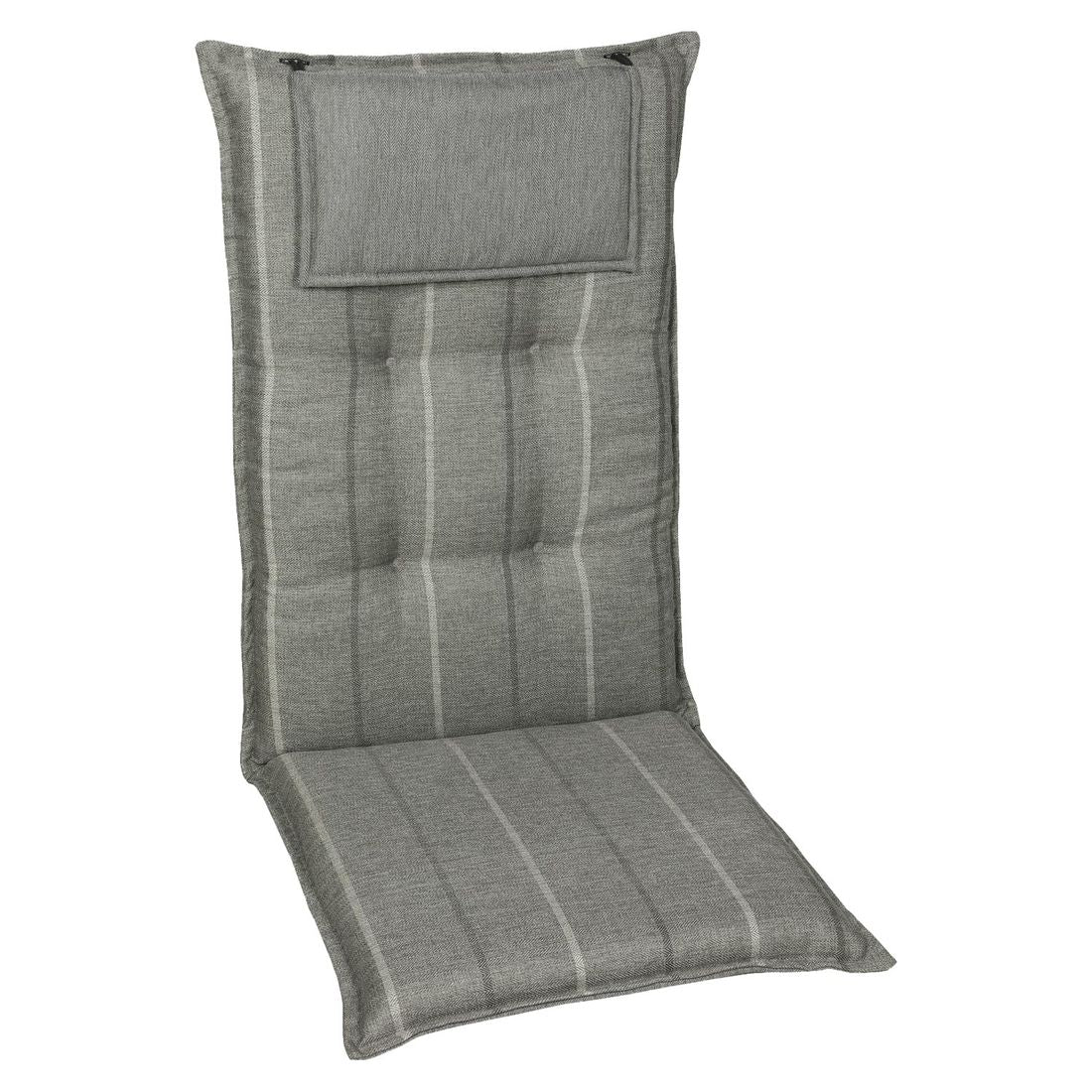 Høyrygg stolpute 50x120 cm olefin grå utestoff forfra