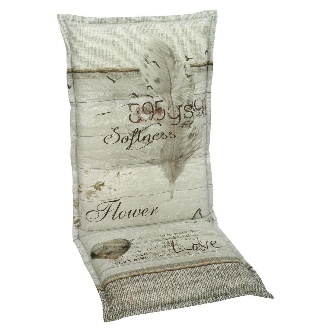 Høyrygg stolpute 50x120 cm beige blandingsstoff forfra