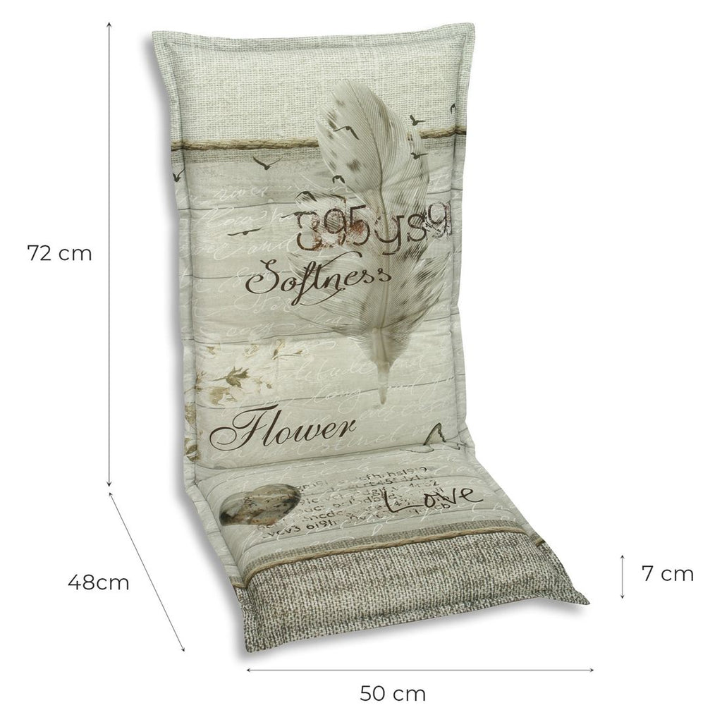 Høyrygg stolpute 50x120 cm beige blandingsstoff bakside