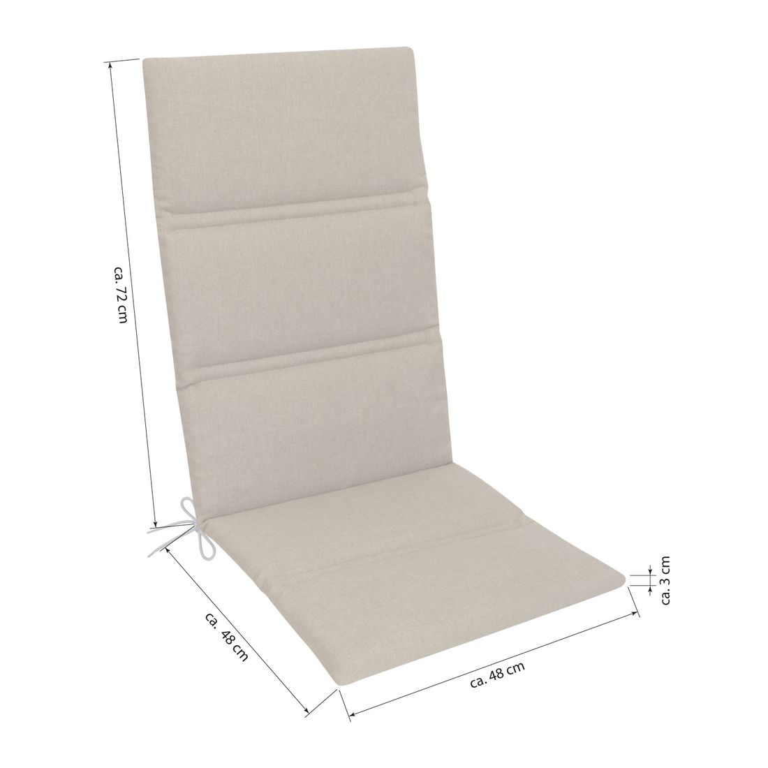 Høyrygg stolpute Basic 48x120 cm natur bakside