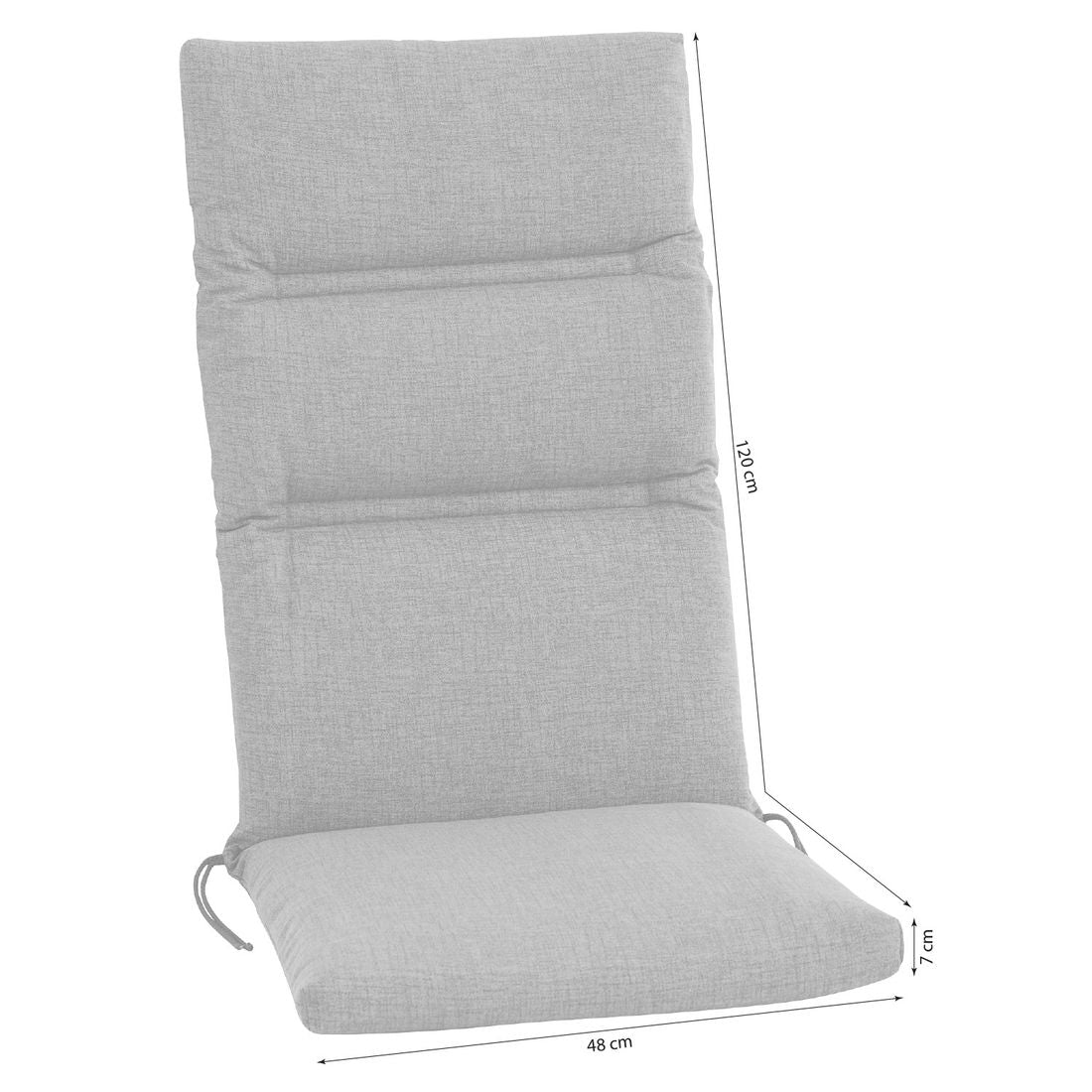 Høyrygg stolpute Comfort 48x120 cm grå bakside