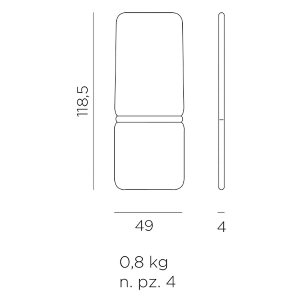 Høyrygg stolpute Darsena 49x118,5 cm olefin - Nardi bakside