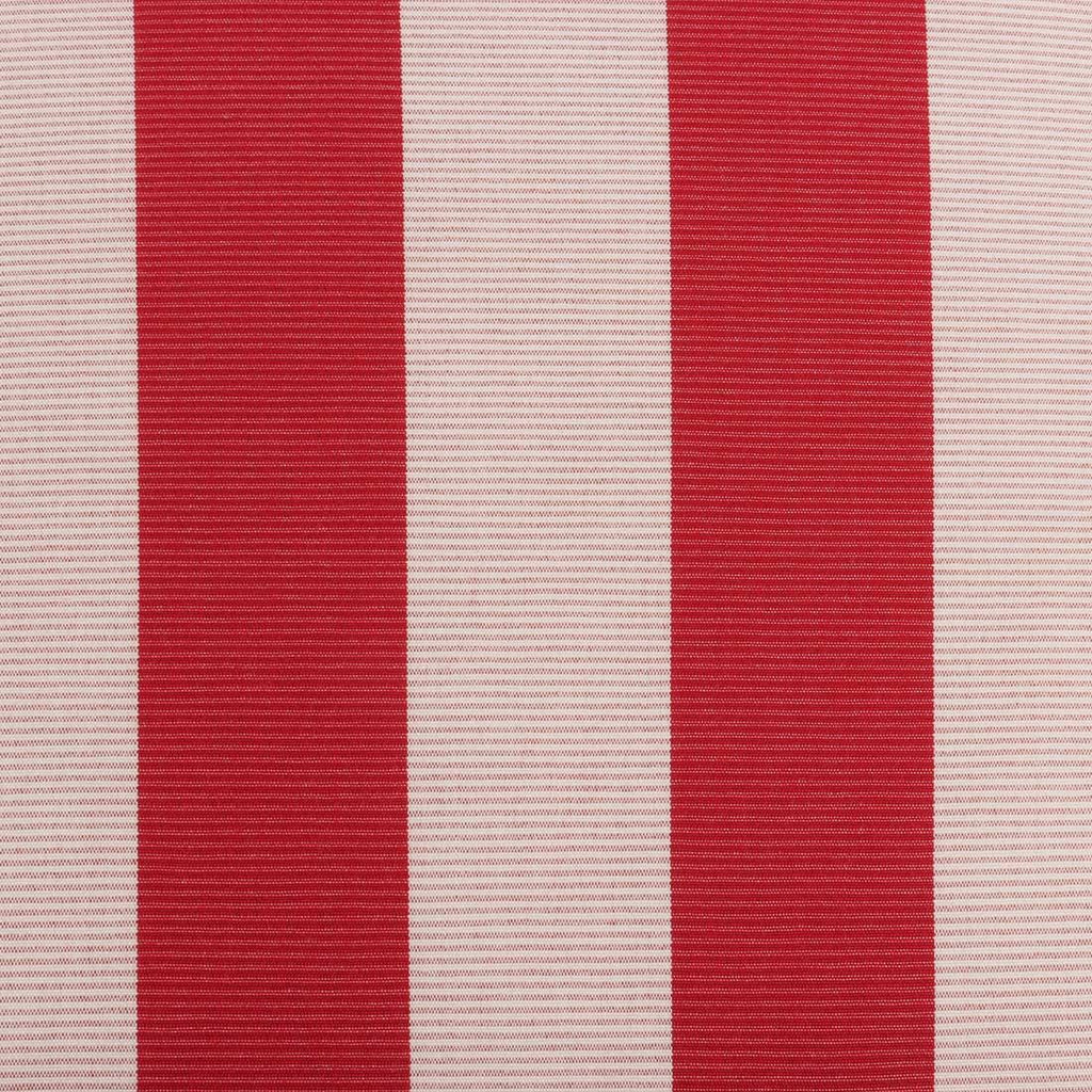 Detalj av stoff på høyrygg stolpute Florence akryl 50x120 cm rød-hvit stripet