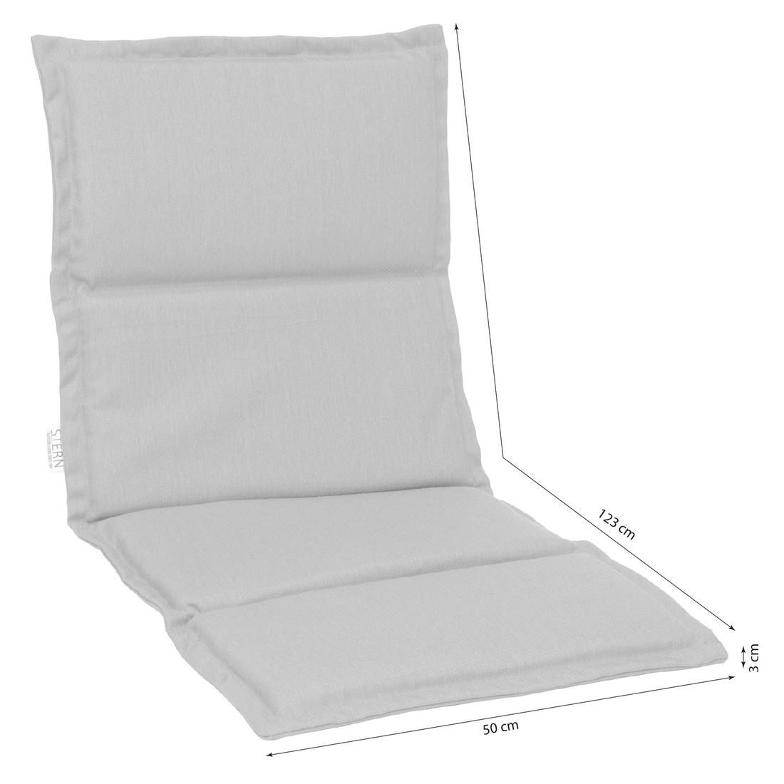 Høyrygg stolpute utestoff Sunbrella 50x123 cm perlegrå - Stern nærbilde