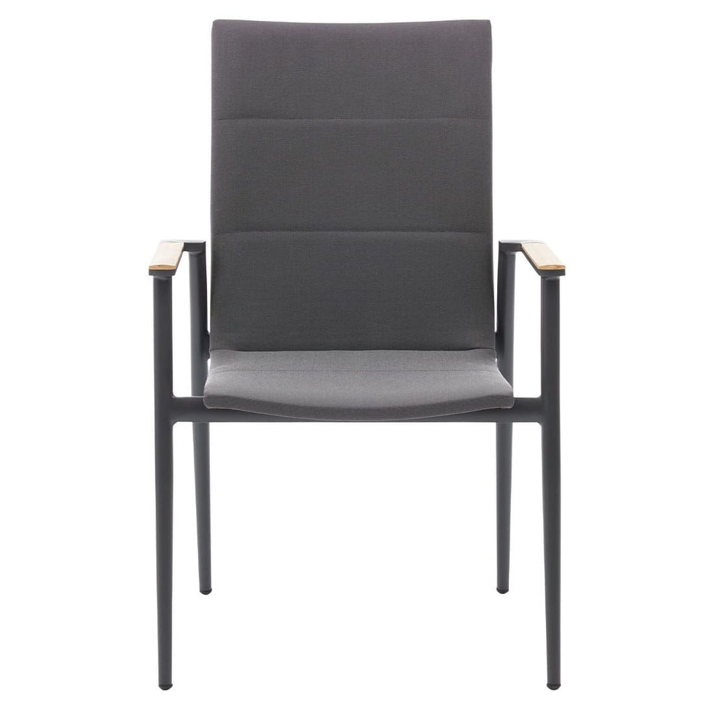 Høyrygget hagestol 7001 aluminium/textilen antrasitt bakside