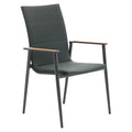 Høyrygget hagestol 7001 aluminium/textilen antrasitt/grønn forfra