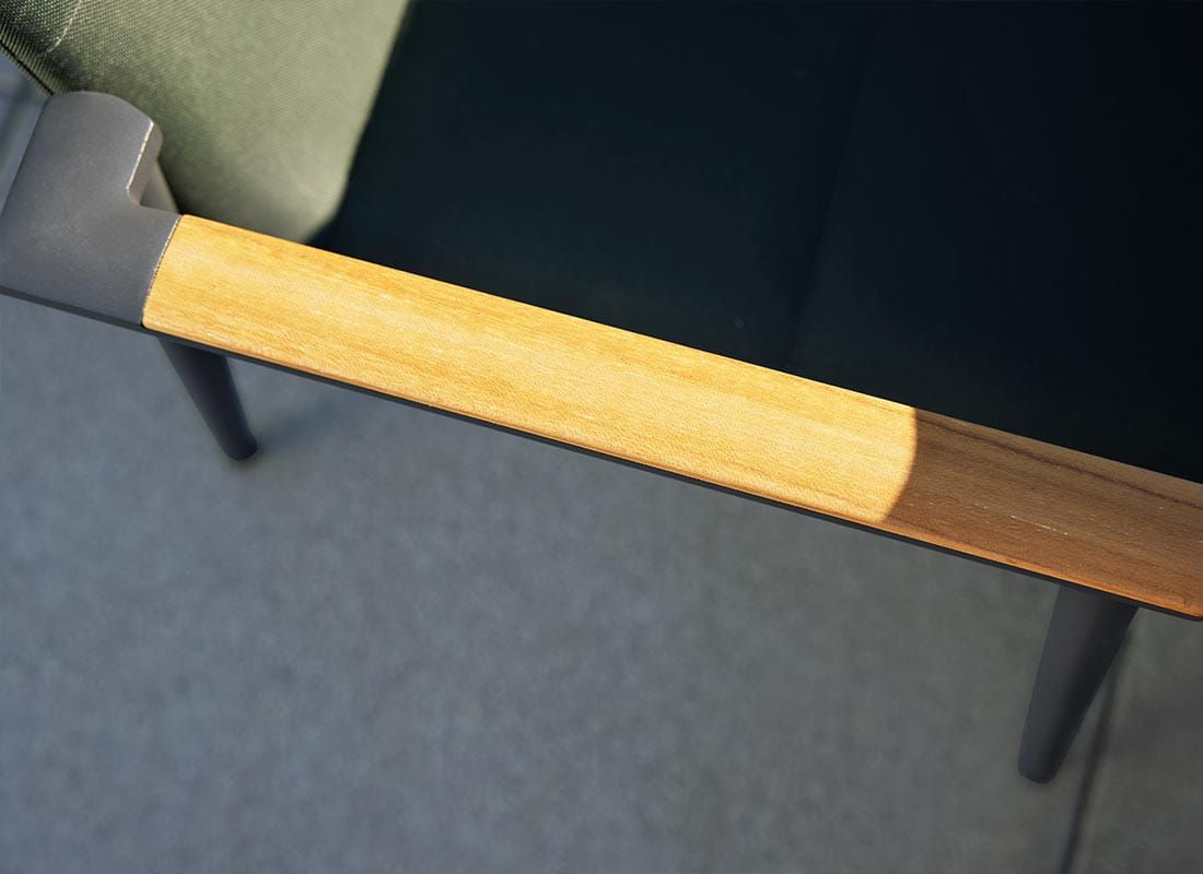 Montert høyrygget hagestol 7001 aluminium/textilen antrasitt/grønn utendørs