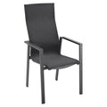Høyrygget stabelstol ute Mia aluminium/textilen 58x71 cm forfra