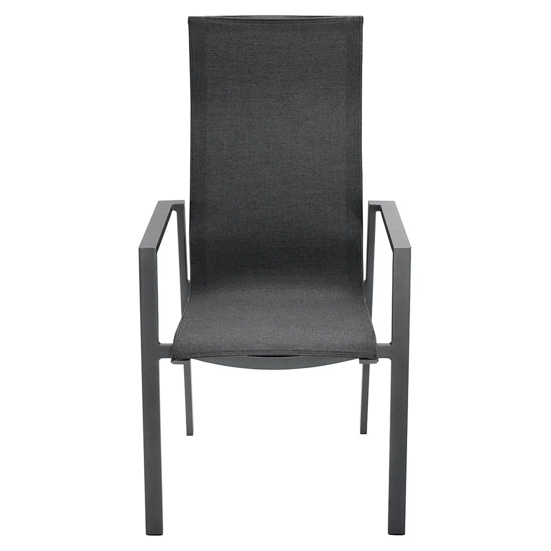 Høyrygget stabelstol ute Mia aluminium/textilen 58x71 cm bakside