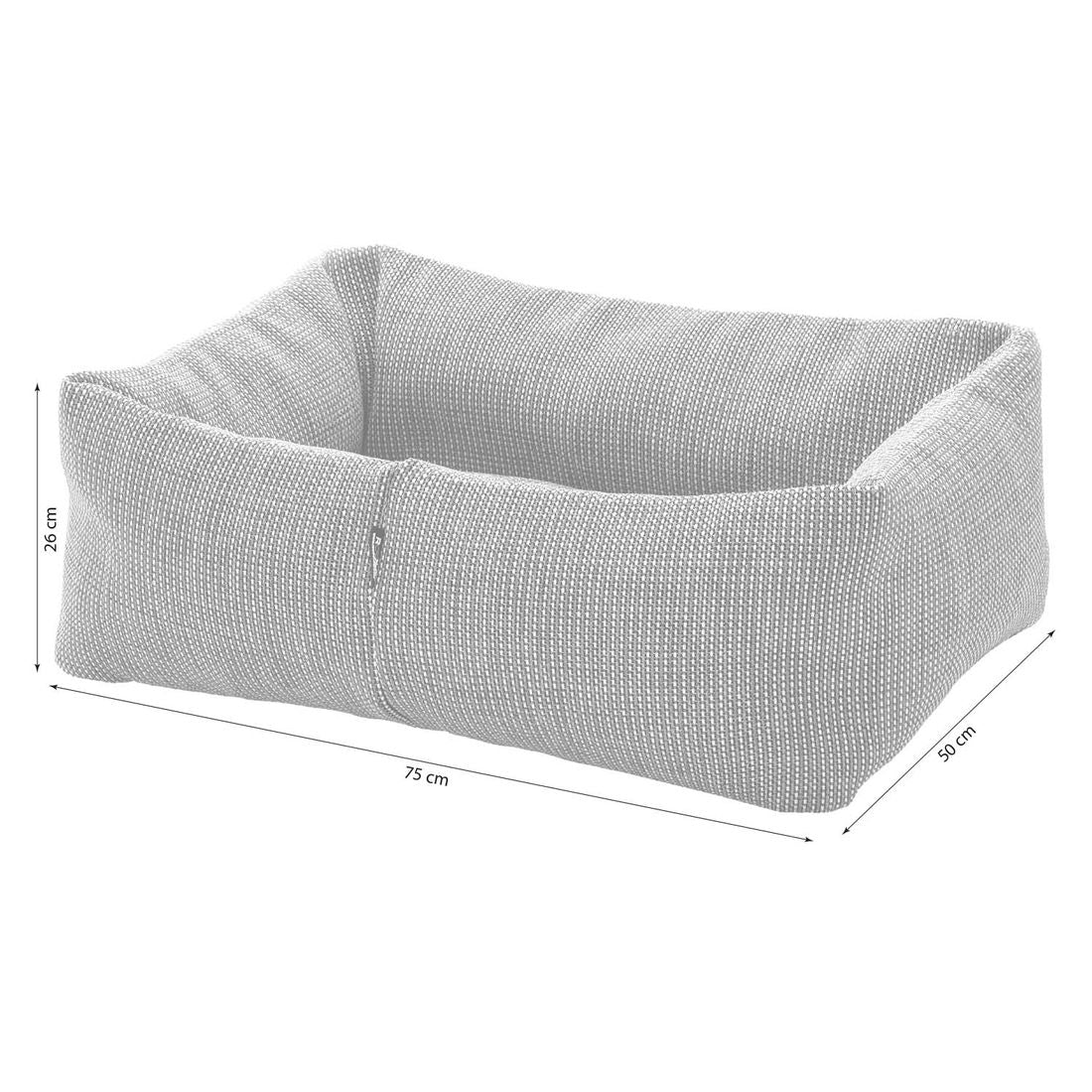 Montert Hundeseng Dotty M 50x75 cm polypropylen grå på terrasse
