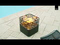 Ildkurv CUBE rustfritt stål 43x43 cm forfra