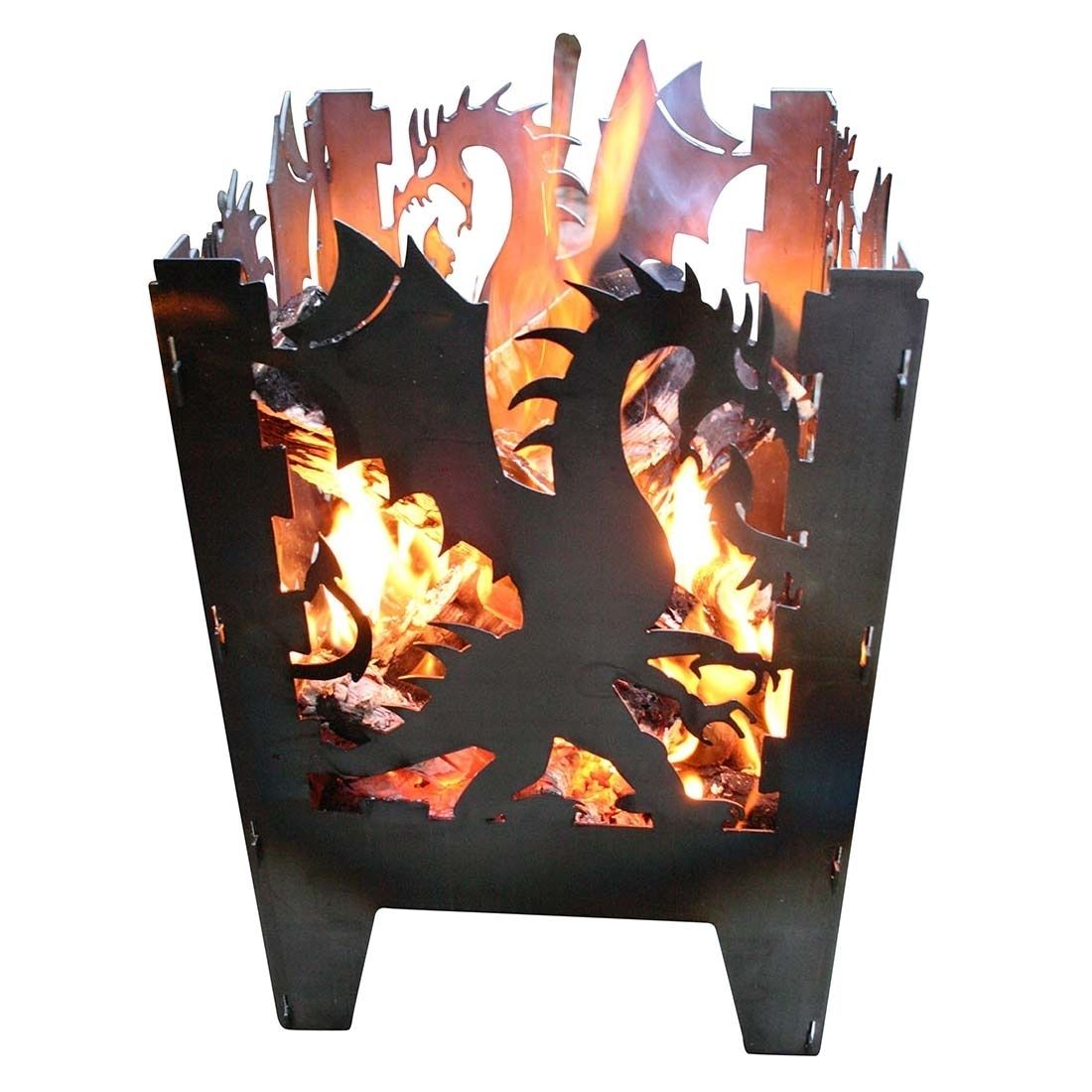 Ildkurv Drache råstål 30,5x32x47 cm forfra