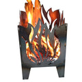 Ildkurv Flamme råstål 30,5x32x47 cm forfra
