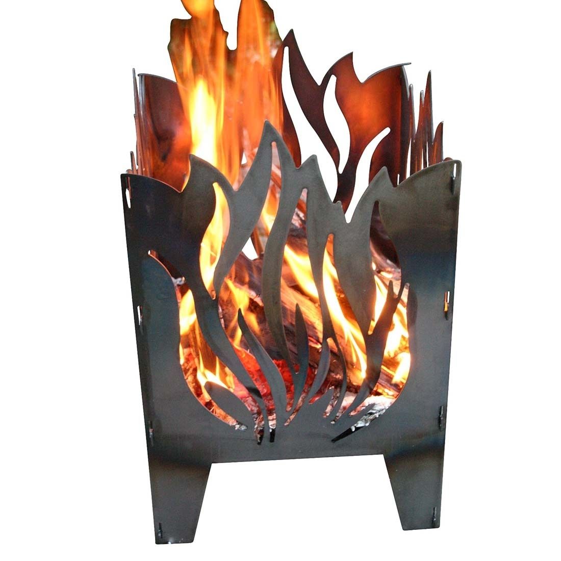 Ildkurv Flamme råstål 30,5x32x47 cm forfra