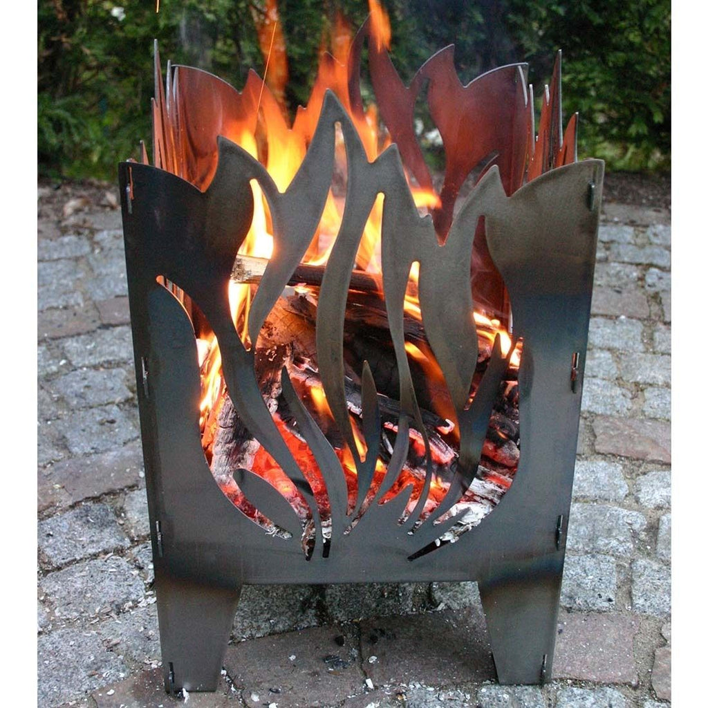 Detalj av Ildkurv Flamme råstål 30,5x32x47 cm