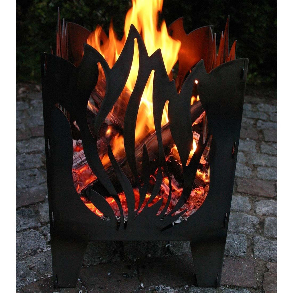 Nærbilde av Flamme råstål ildkurv 30,5x32x47 cm