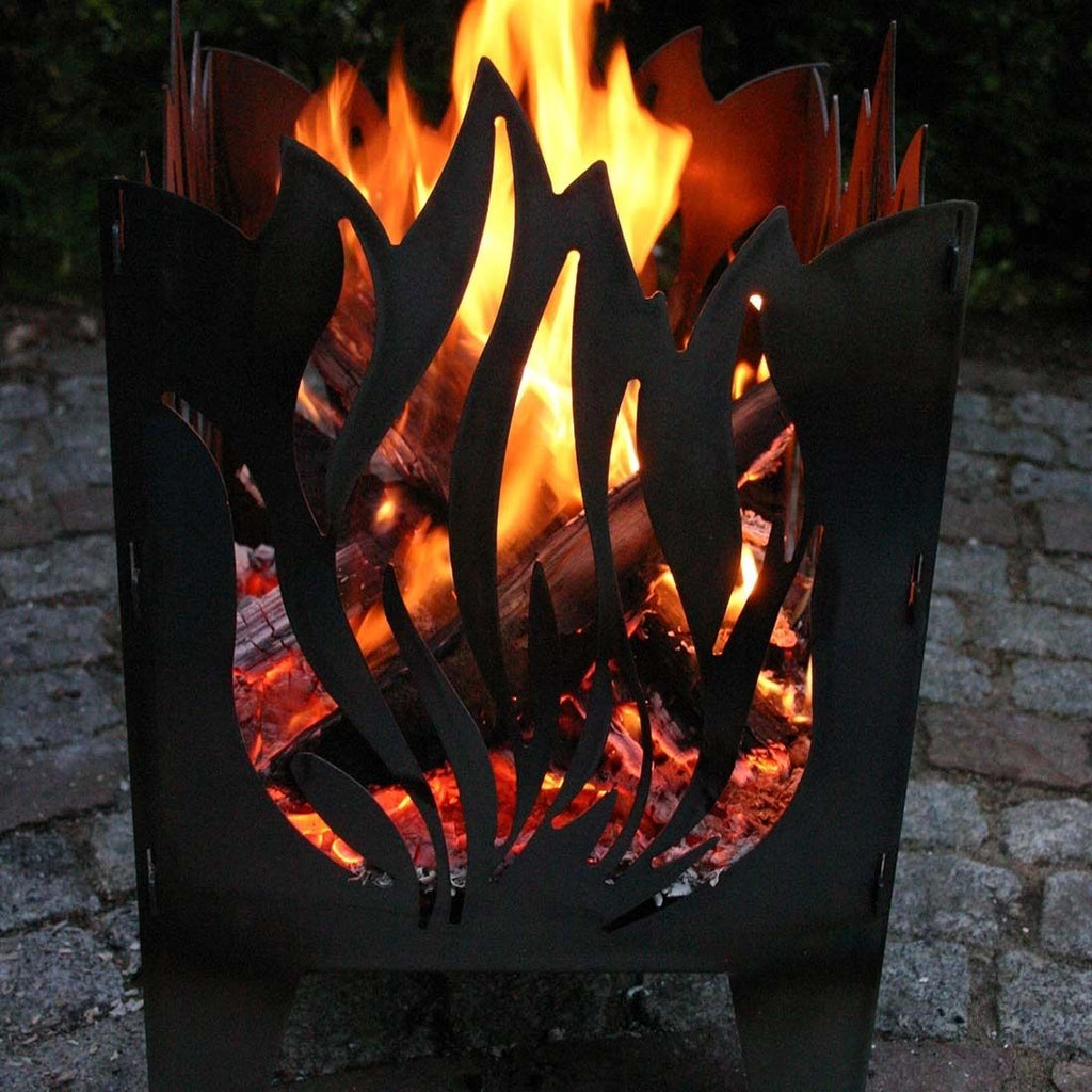 Ildkurv Flamme råstål 35,5x37x75 cm nærbilde