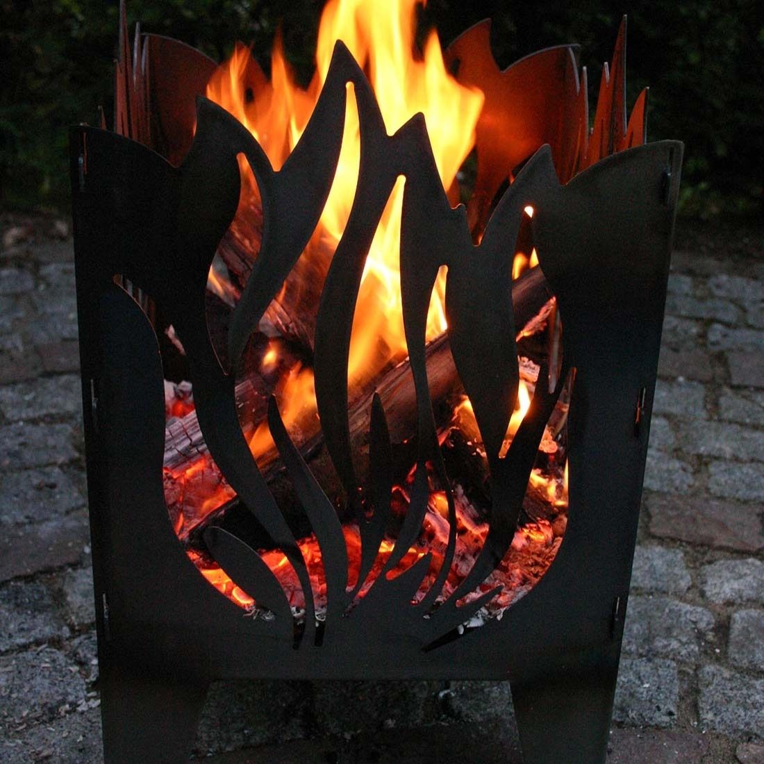 Ildkurv Flamme råstål 35,5x37x75 cm nærbilde