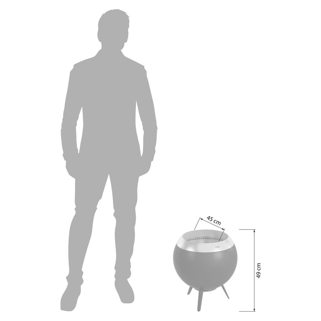 Ildkurv Moon 45 Ø45 cm stål svart/sølv med pelletsbrenner