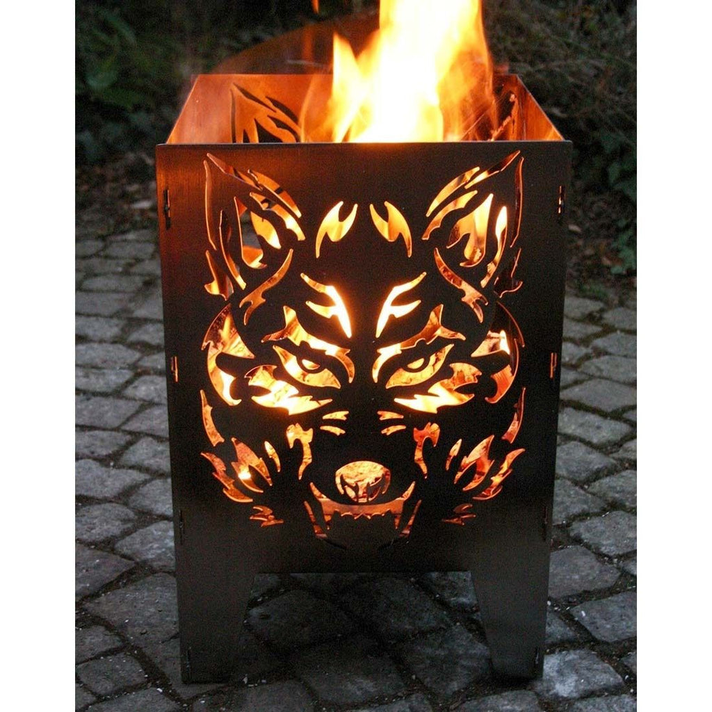 Ildkurv Wolf råstål 30,5x32x47 cm bakside