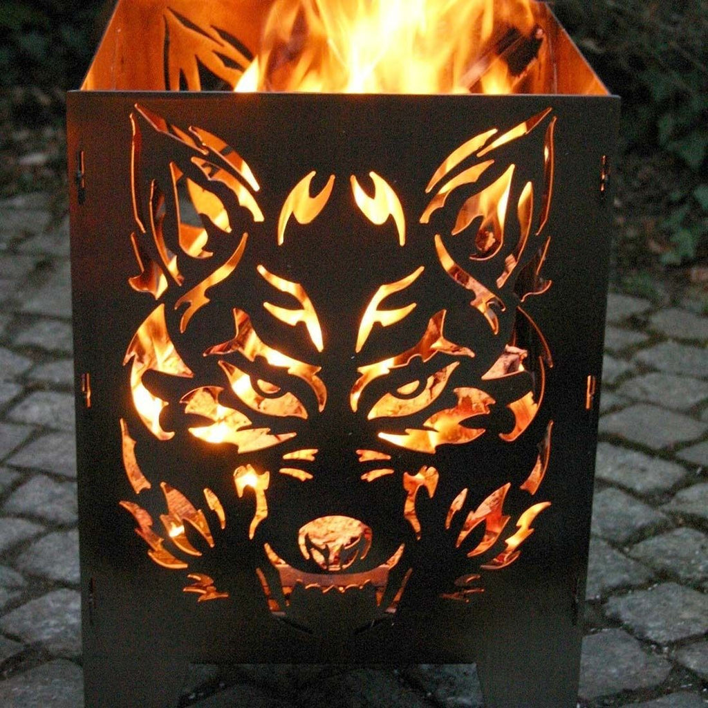 Detalj av Ildkurv Wolf råstål 30,5x32x47 cm