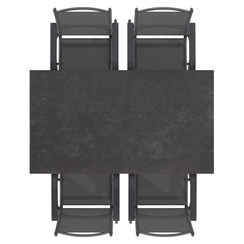 Hagemøbelsett Basic Plus 4 plasser klappstol aluminium 160x90 cm - Kettler