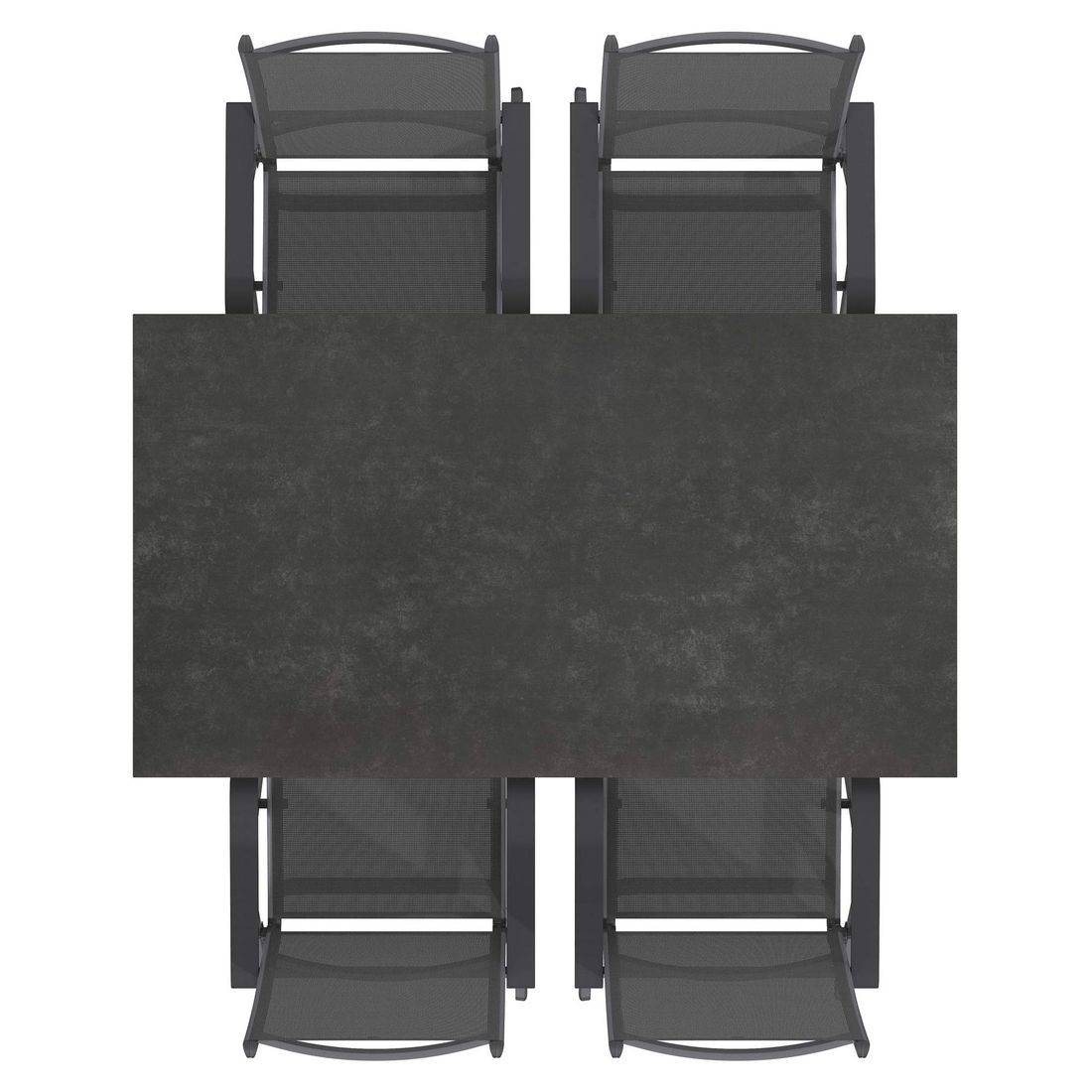 Hagemøbelsett Basic Plus 4 plasser klappstol aluminium 160x90 cm - Kettler