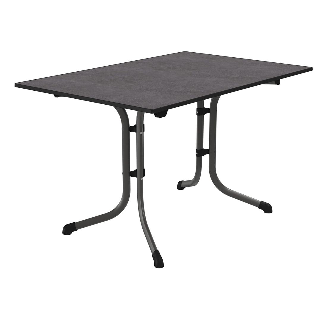 Klappbord ute Boulevard stål/Vivodur 120x80 cm jerngrå forfra