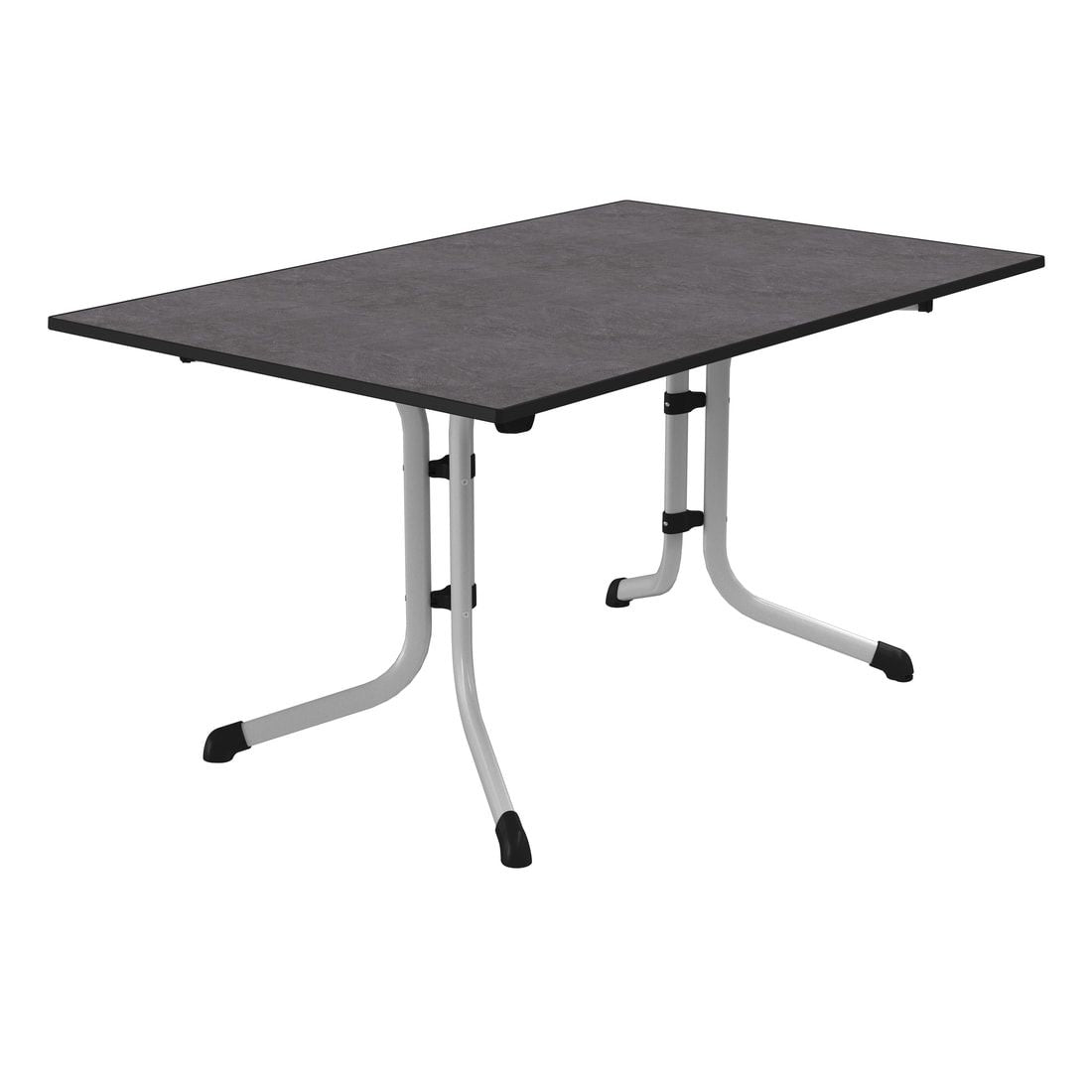 Klappbord ute Boulevard stål/Vivodur 140x90 cm forfra