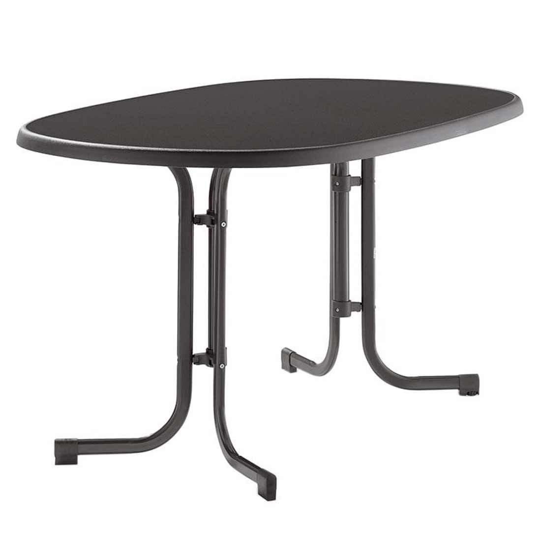 Klappbord ute Boulevard stål/HPL 140x90 cm jerngrå fra Sieger vist forfra