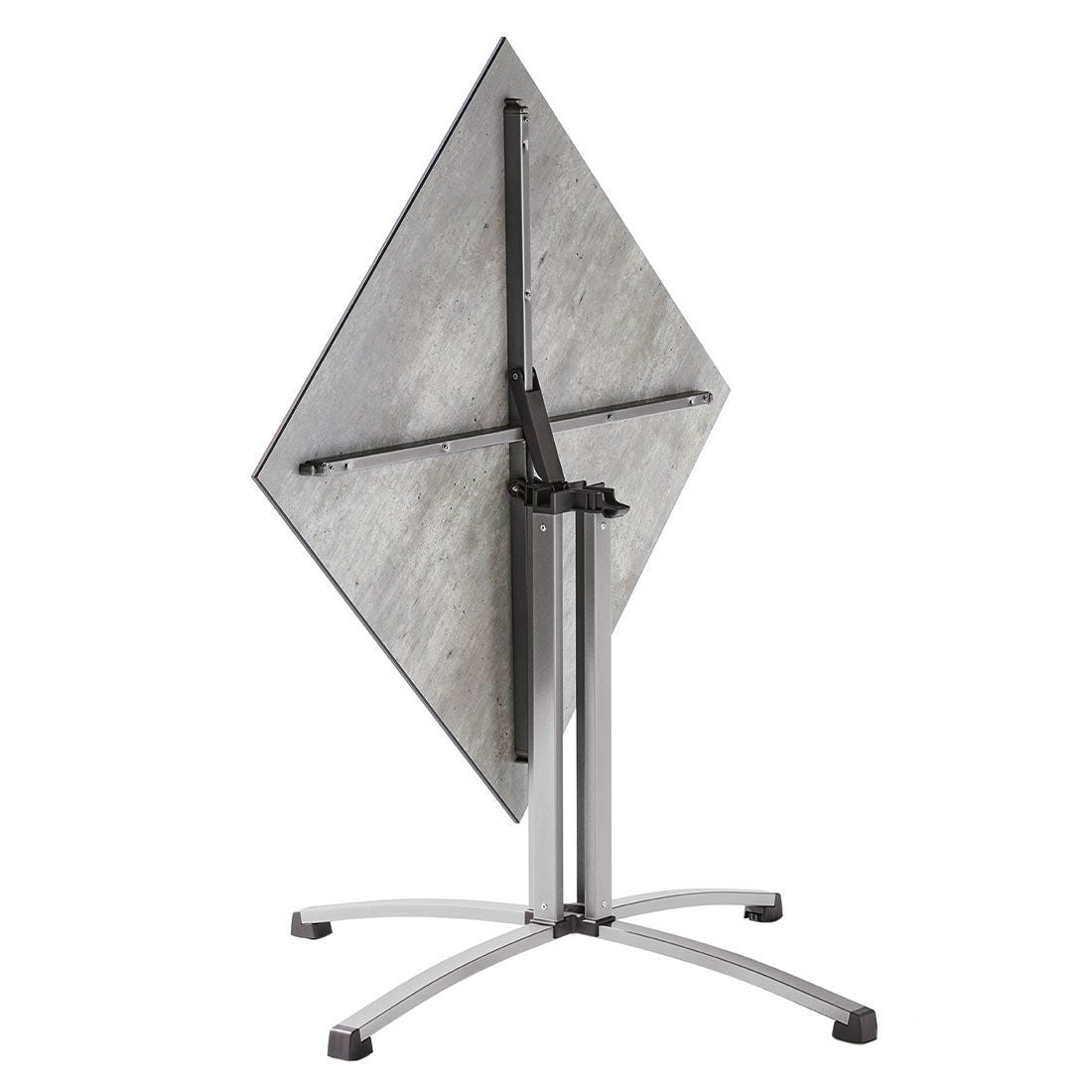 Klappbord ute stål HPL 80x80 cm grafitt lys betong bakside