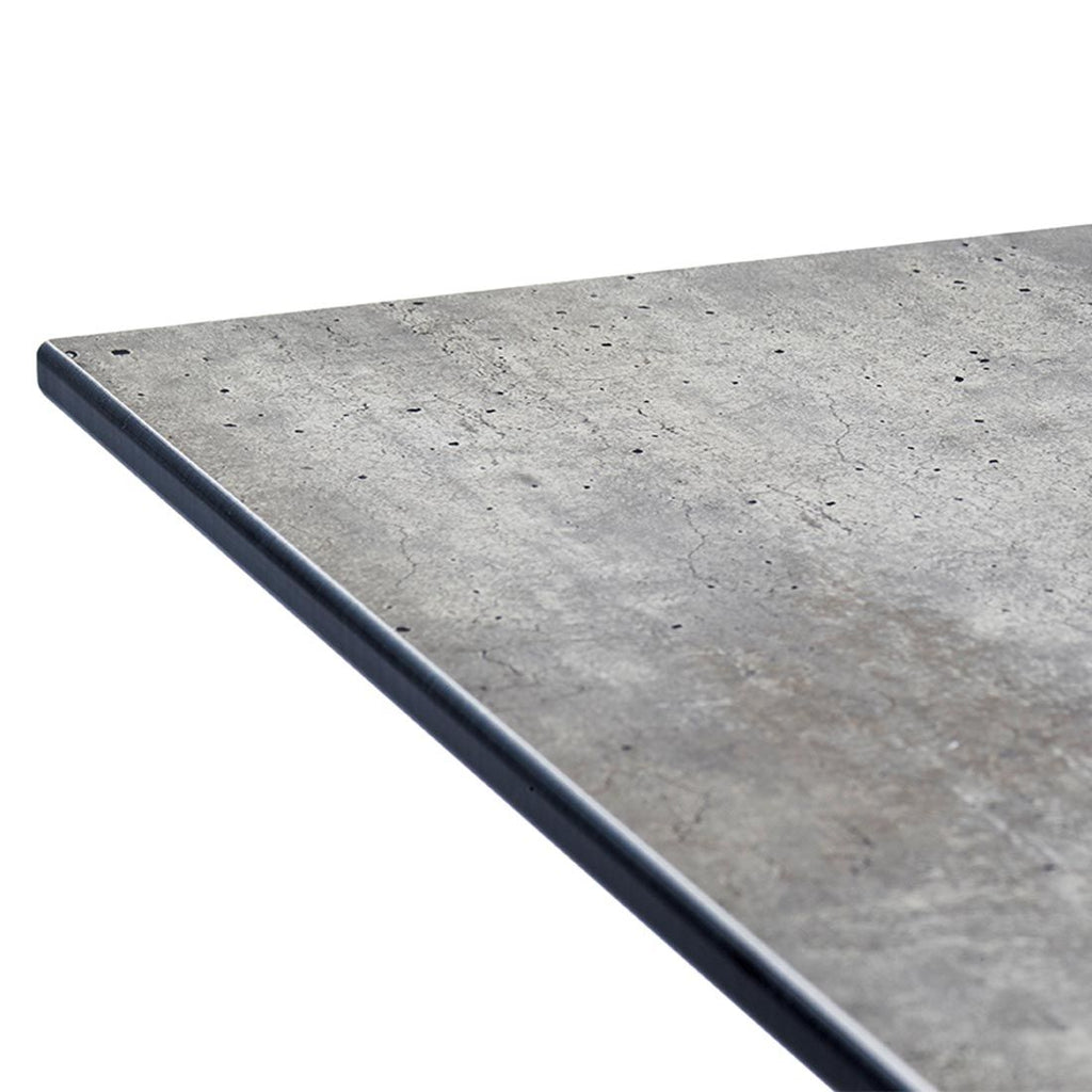 Klappbord ute stål HPL 80x80 cm jerngrå lys betong bakside