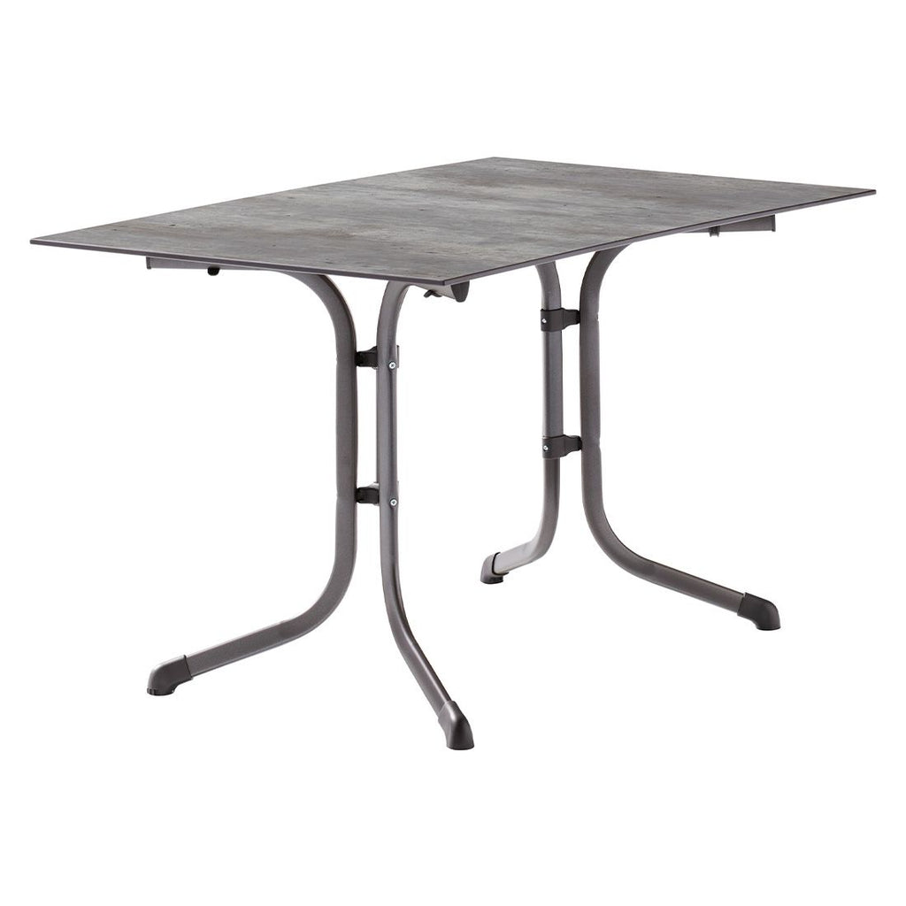Klappbord ute Boulevard 120x80 cm jerngrå betong lys forfra