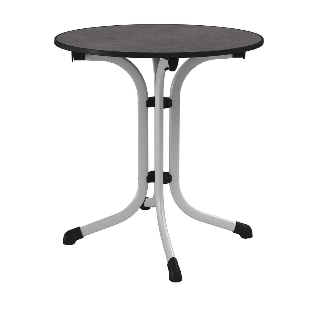 Klappbord ute Boulevard Ø68cm stål antrasitt forfra