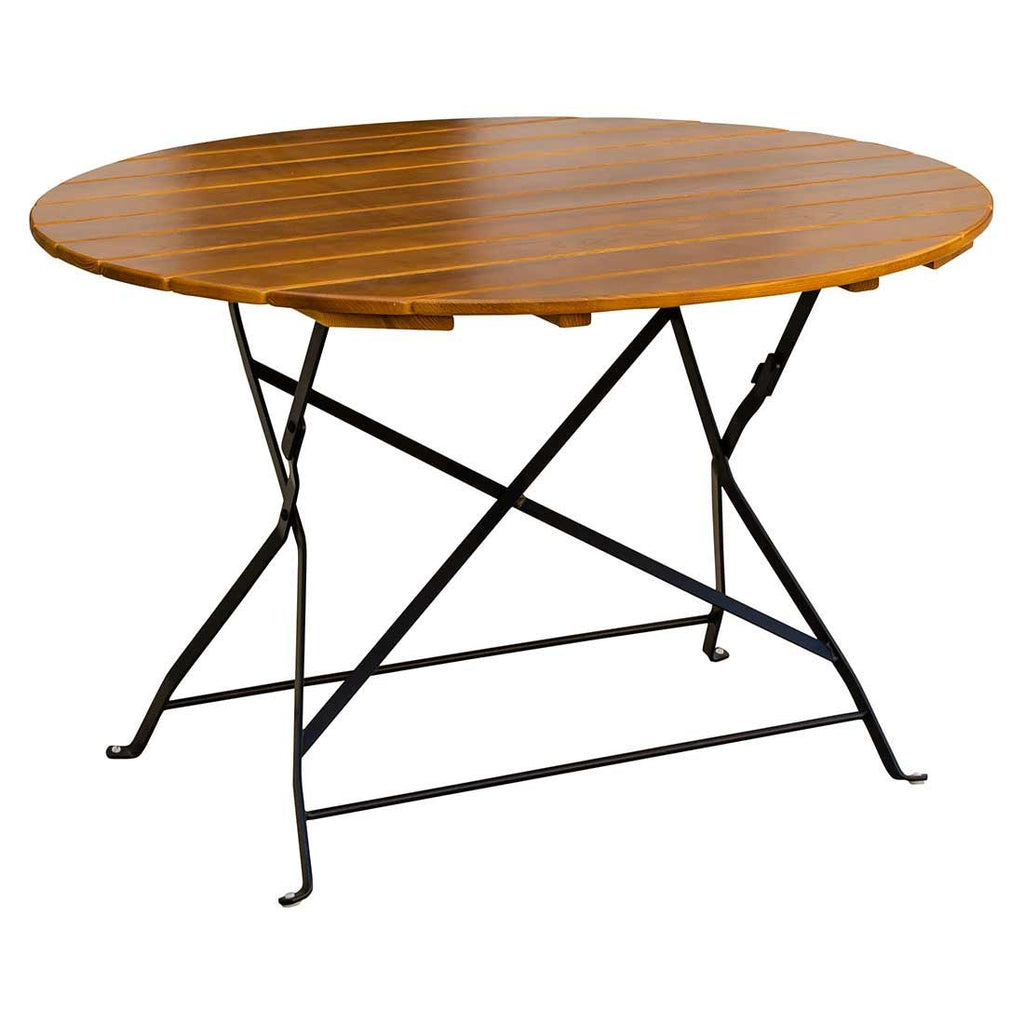 Klappbord ute Bregenz Ø114cm stål/ask forfra