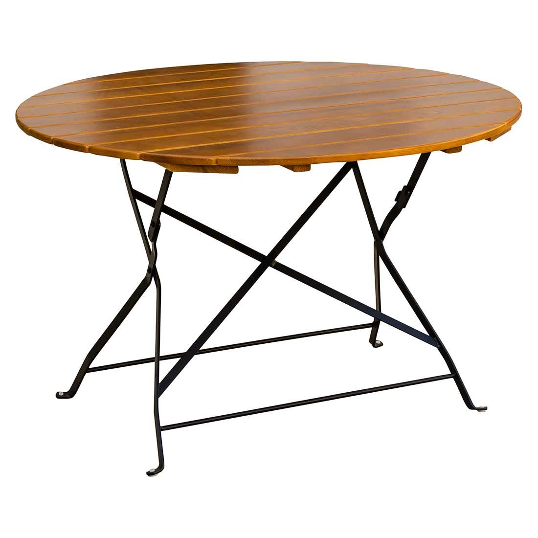 Klappbord ute Bregenz Ø114cm stål/ask forfra
