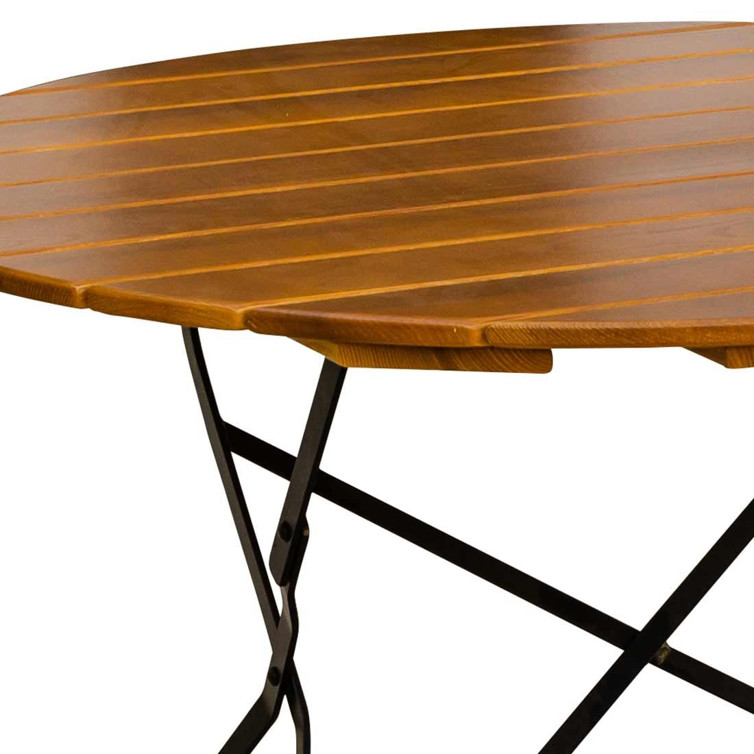 Klappbord ute Bregenz Ø114cm stål/ask sammenlagt