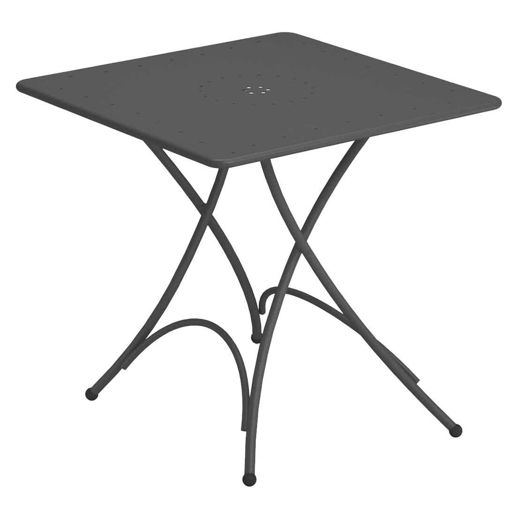 Klappbord ute Pigalle stål 76x76 cm forfra i antikkeisen