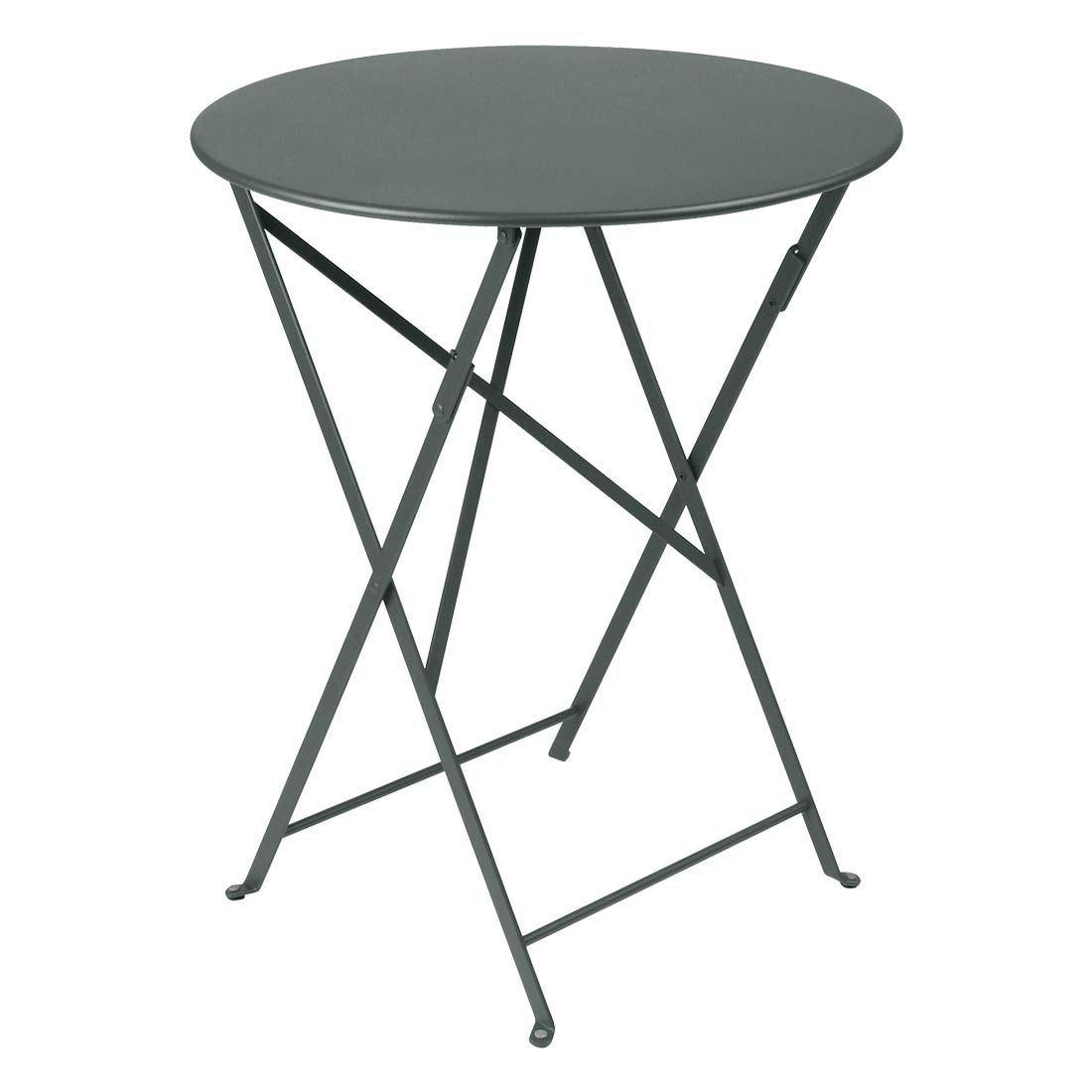 Klappbord ute Bistro Ø60 cm stål - Fermob forfra
