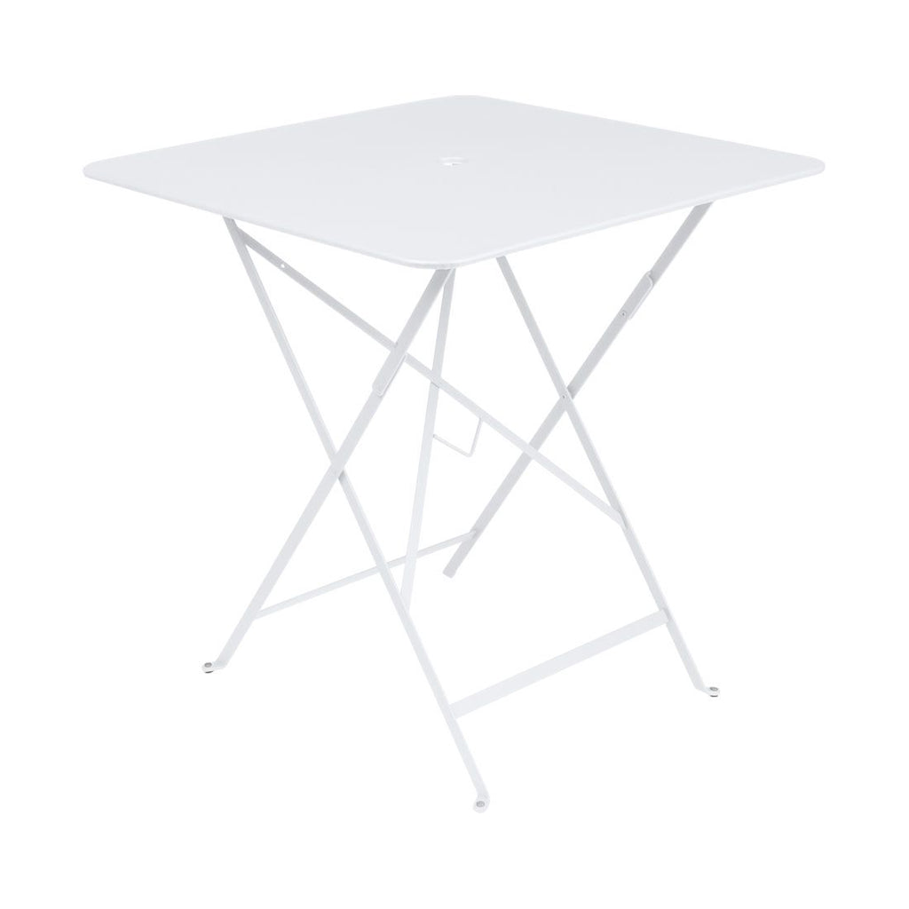 Klappbord ute Bistro 71x71 cm stål hvit forfra