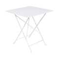 Klappbord ute Bistro 71x71 cm stål hvit forfra