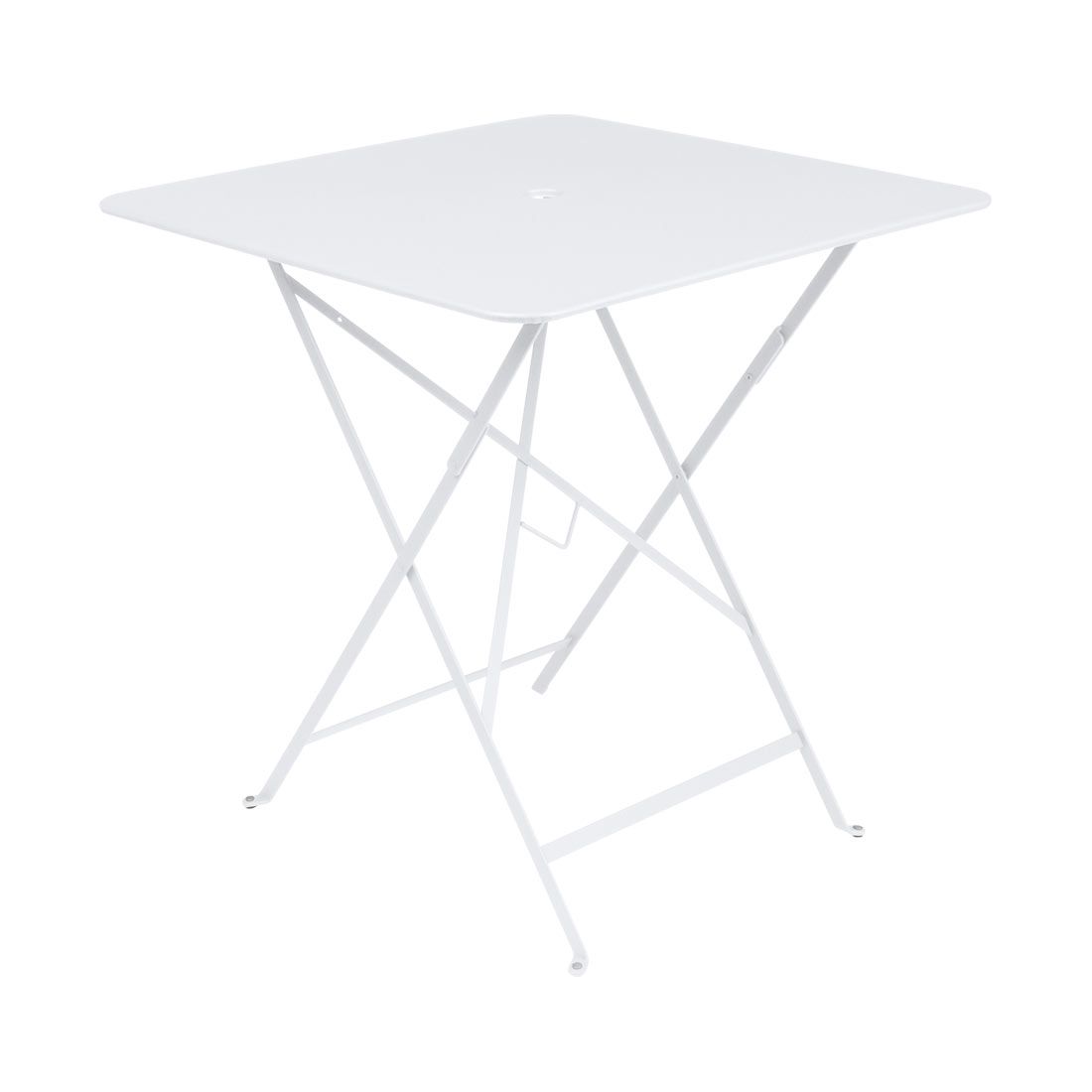 Klappbord ute Bistro 71x71 cm stål hvit forfra