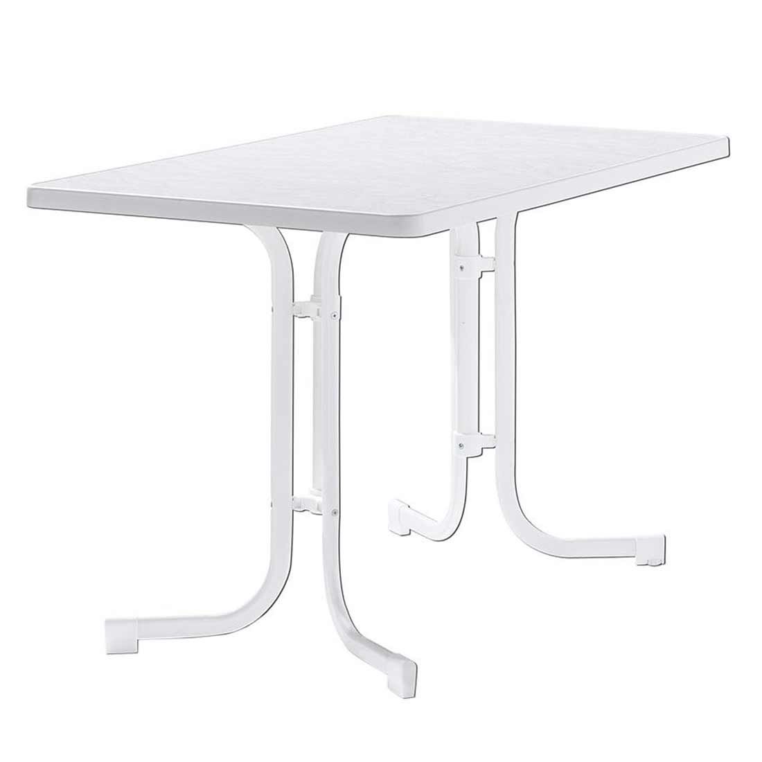Klappbord ute Boulevard 115x70cm stål/HPL hvit forfra