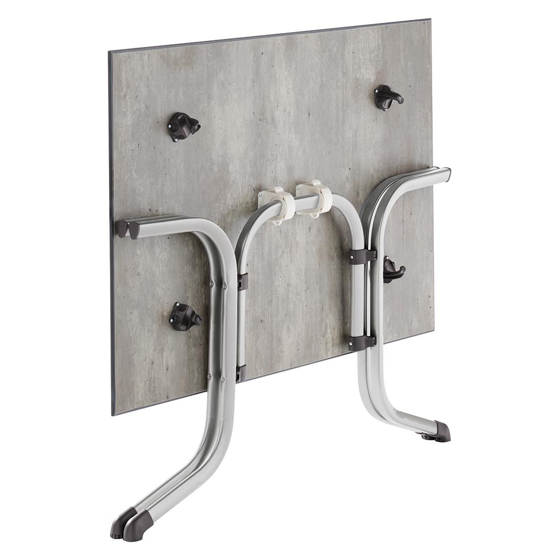 Klappbord ute Boulevard 120x80 cm grafitt betong lys sammenlagt