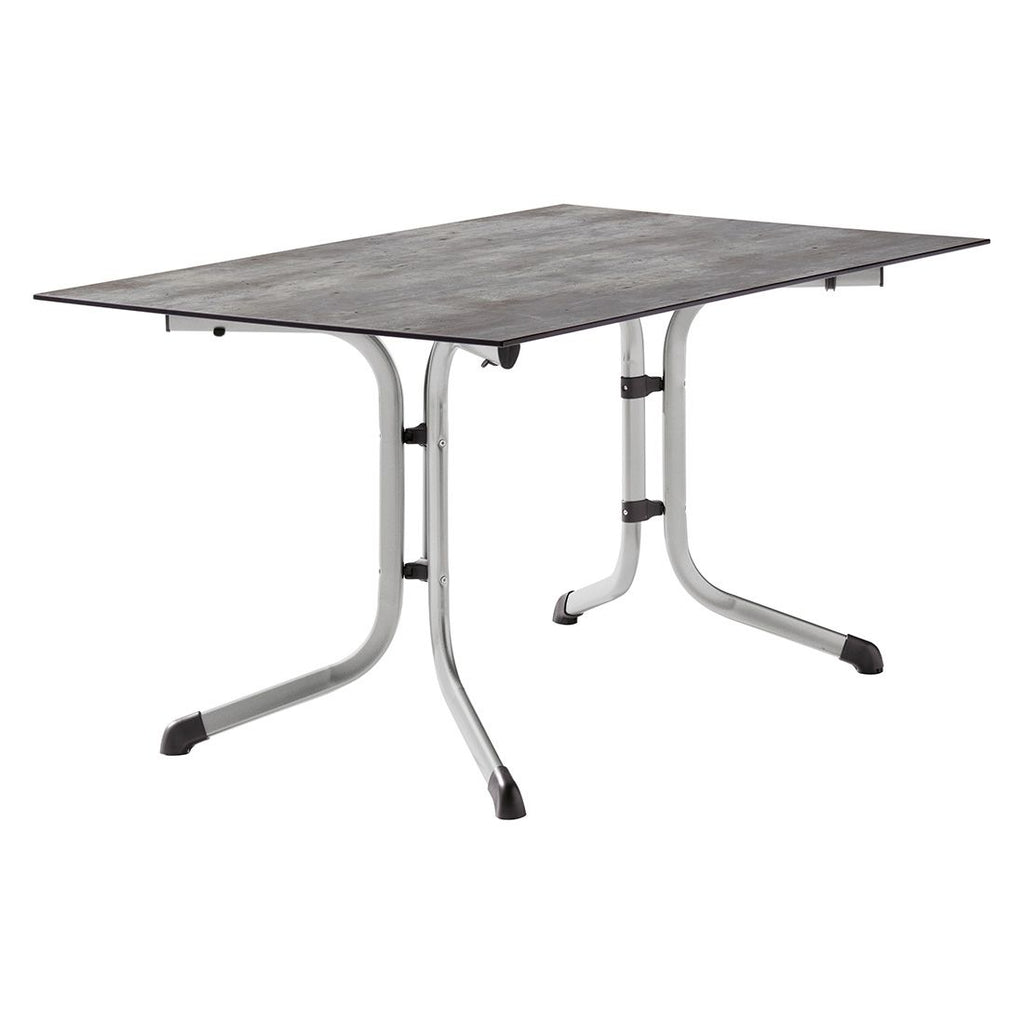 Klappbord ute Boulevard 140x90 cm stål Polytec lys betong forfra