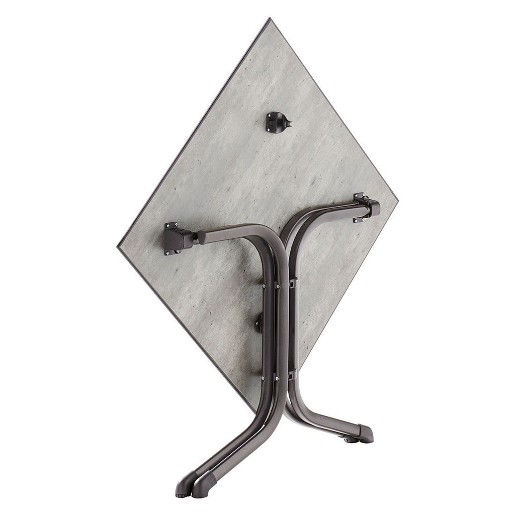Klappbord ute Boulevard 80x80 cm stål Polytec Sieger detalj av bordplate