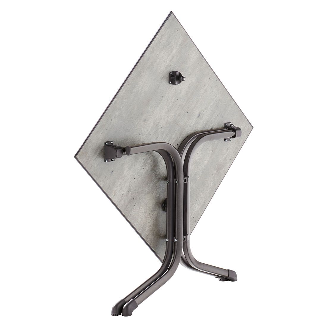 Klappbord ute Boulevard 80x80 cm stål Polytec Sieger detalj av bordplate