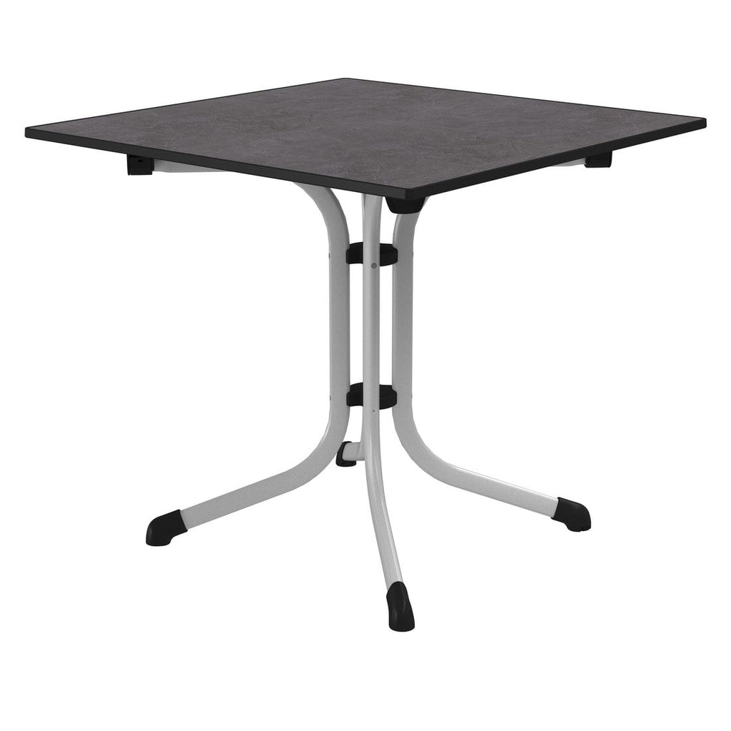Klappbord ute Boulevard 80x80 cm stål/Vivodur grafitt forside