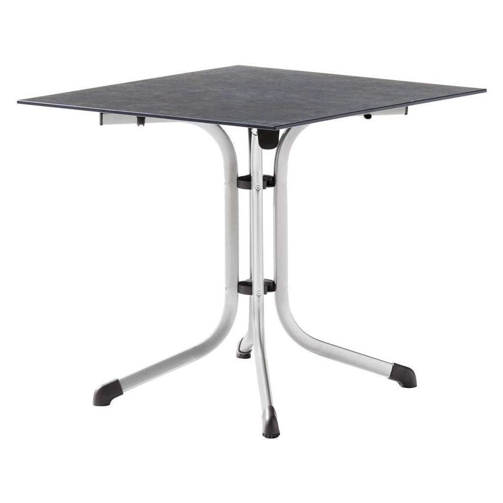 Klappbord ute Boulevard 80x80cm stål Polytec antrasitt forfra
