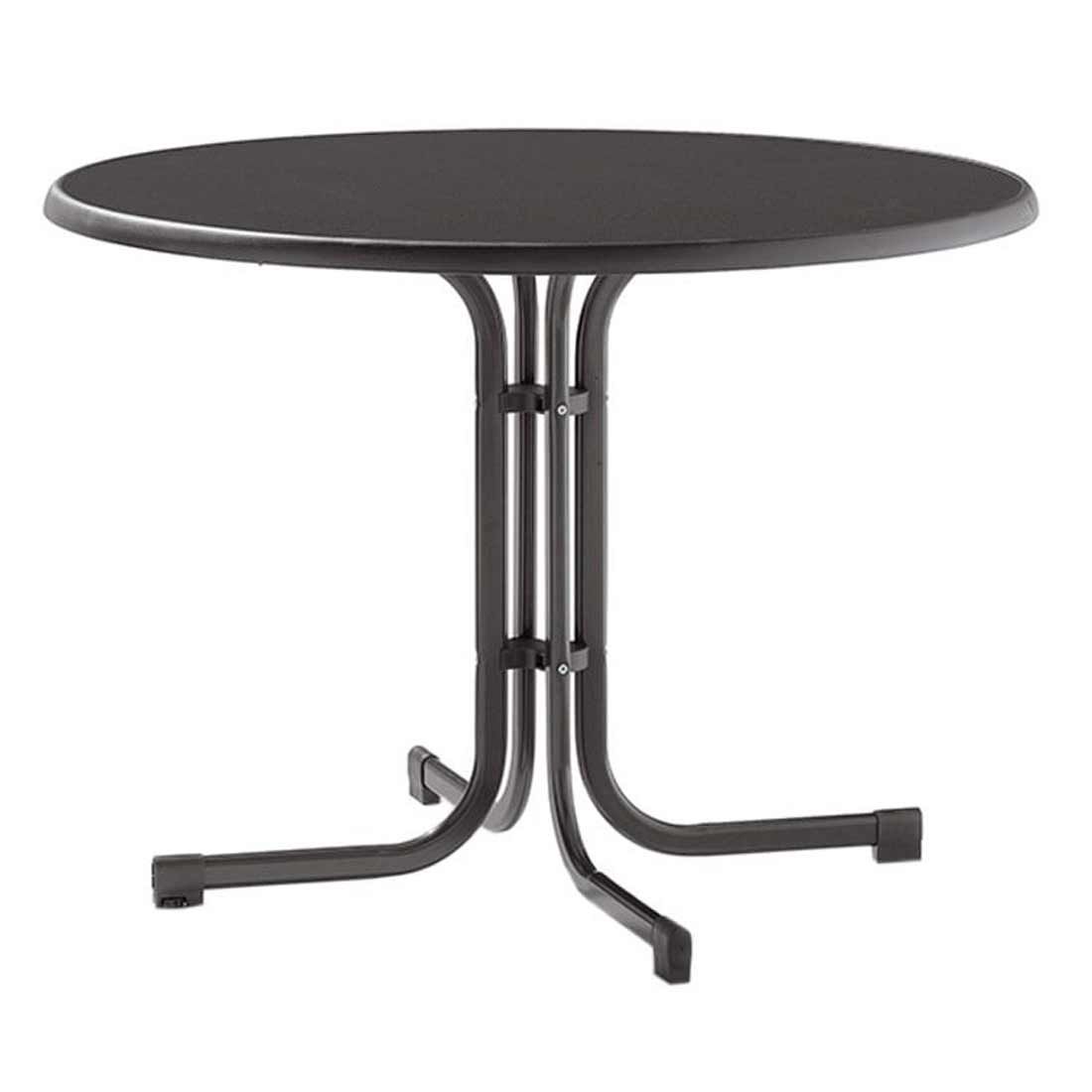Klappbord ute Boulevard Ø100 cm stål HPL Sieger for utebruk